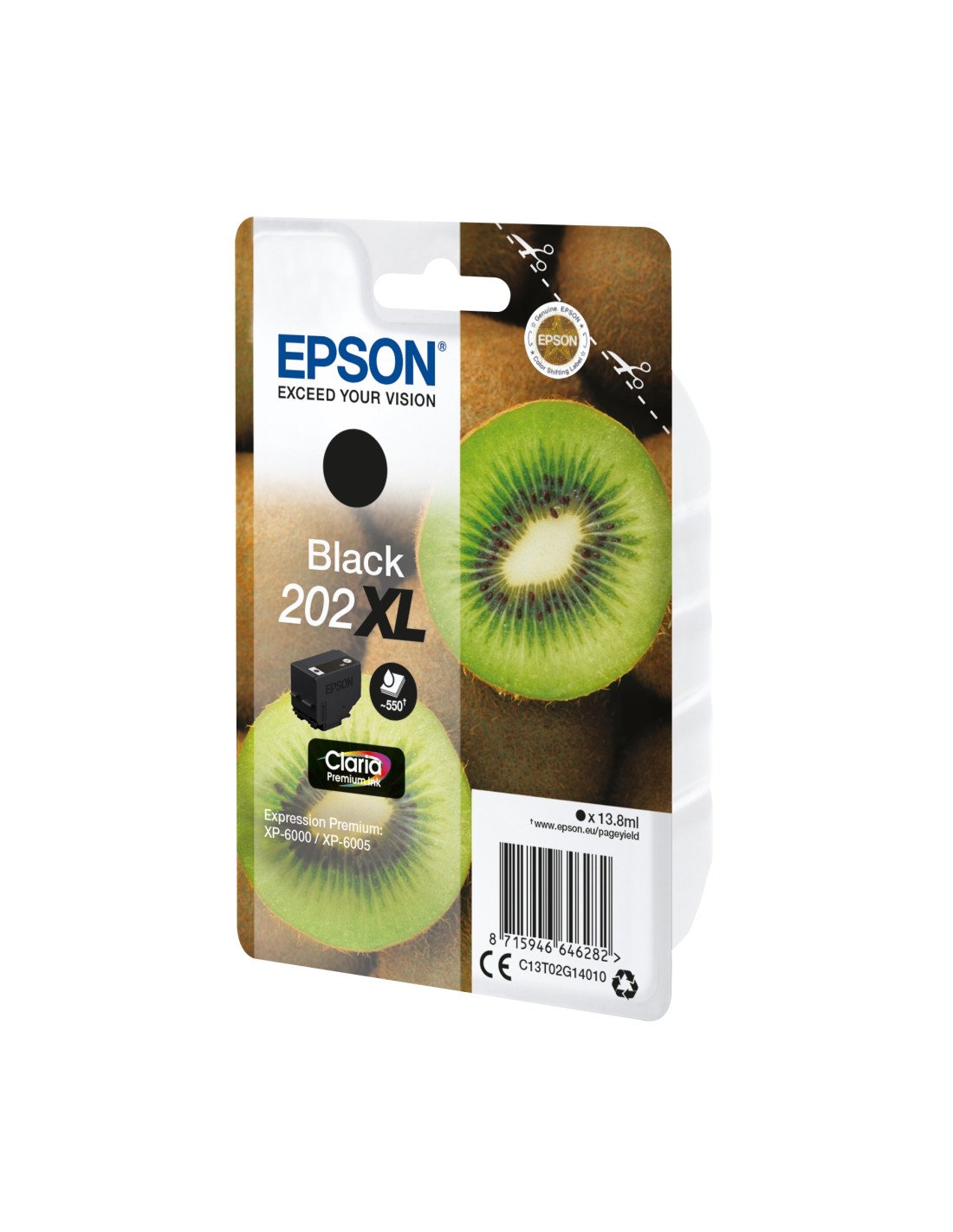 Cartucho Epson Kiwi Singlepack Black 202XL Claria Premium Ink C13T02G14010