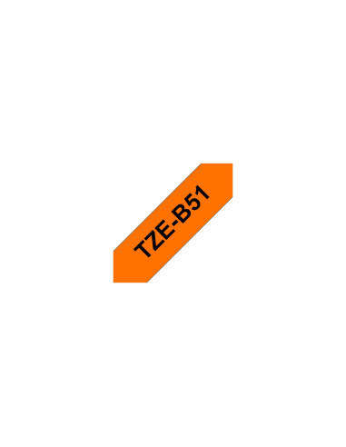 Cinta para impresora de etiquetas brother negro sobre naranja fluorescente 5m TZeB51