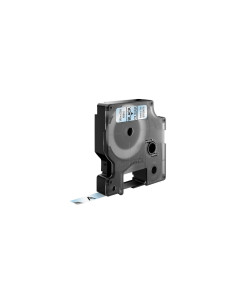 Dymo D1 Etiquetas estandar negro sobre transparente 9mm x 7m poliester