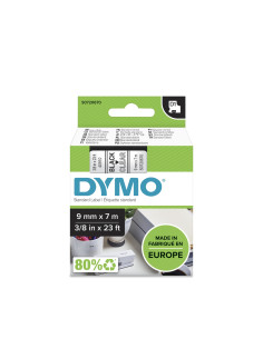 Dymo D1 Etiquetas estandar negro sobre transparente 9mm x 7m poliester 2