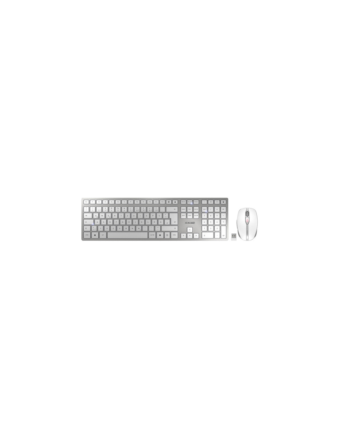 CHERRY DW 9100 SLIM teclado Ratón incluido Universal RF Wireless + Bluetooth QWERTZ Alemán Plata