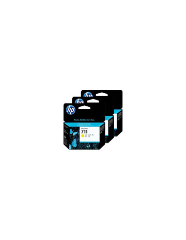 HP Pack de ahorro de 3 cartuchos de tinta DesignJet 711 amarillo de