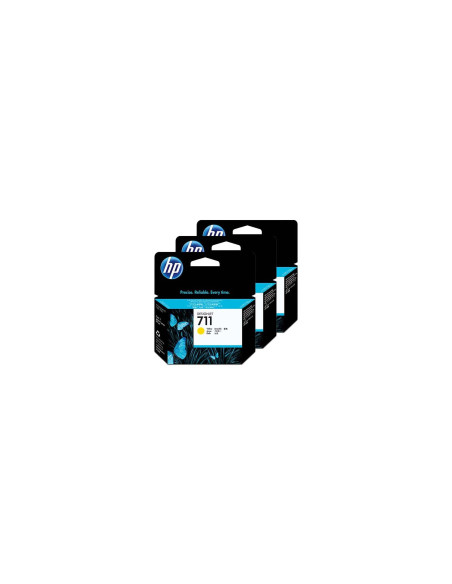 HP Pack de ahorro de 3 cartuchos de tinta DesignJet 711 amarillo de