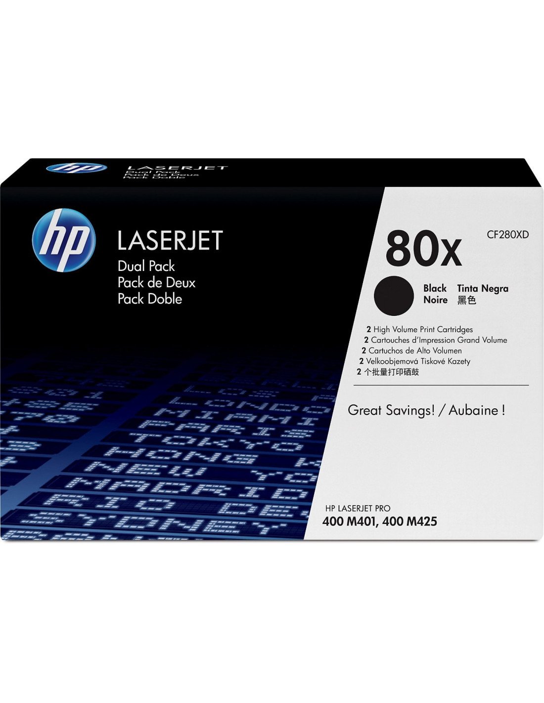 TONER HP 80X NEGRO DUAL PACK CF280XD