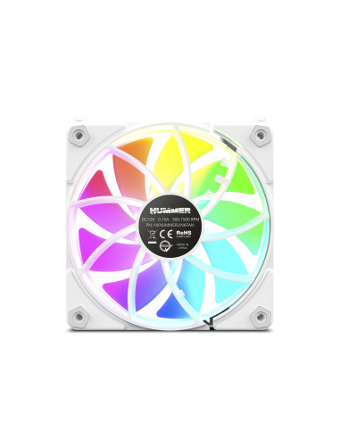 NOX NXHUMMERELINKWH sistema de refrigeración para ordenador Carcasa del ordenador Ventilador 12 cm Blanco 1 pieza(s)