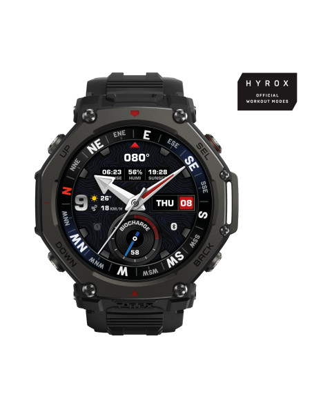 Amazfit T-Rex 3 Pro 3,81 cm (1.5") AMOLED 48 mm Digital 480 x 480 Pixeles Pantalla táctil Negro Wifi GPS (satélite)