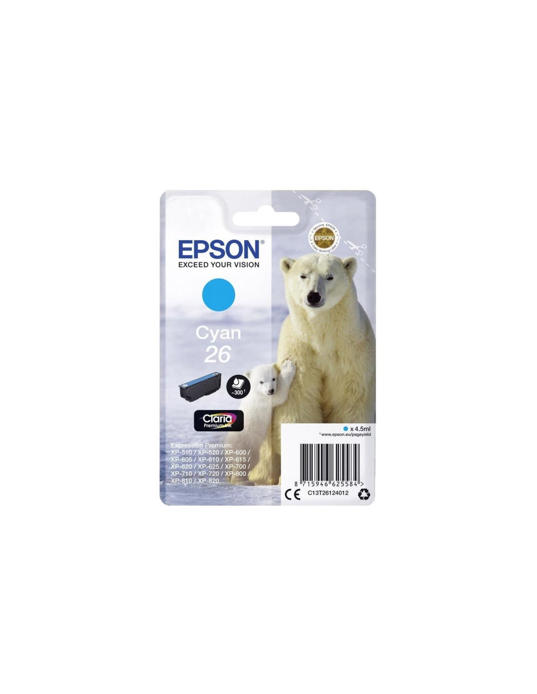 CARTUCHO EPSON 26 CIAN C13T26124012