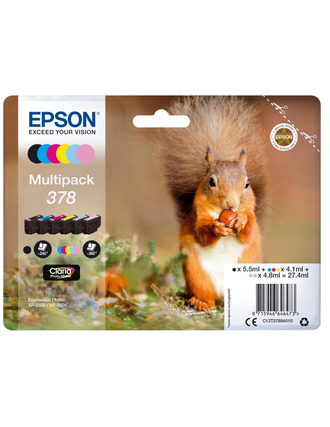 CARTUCHO EPSON T37884 MULTIPACK 6 COLORES T3788