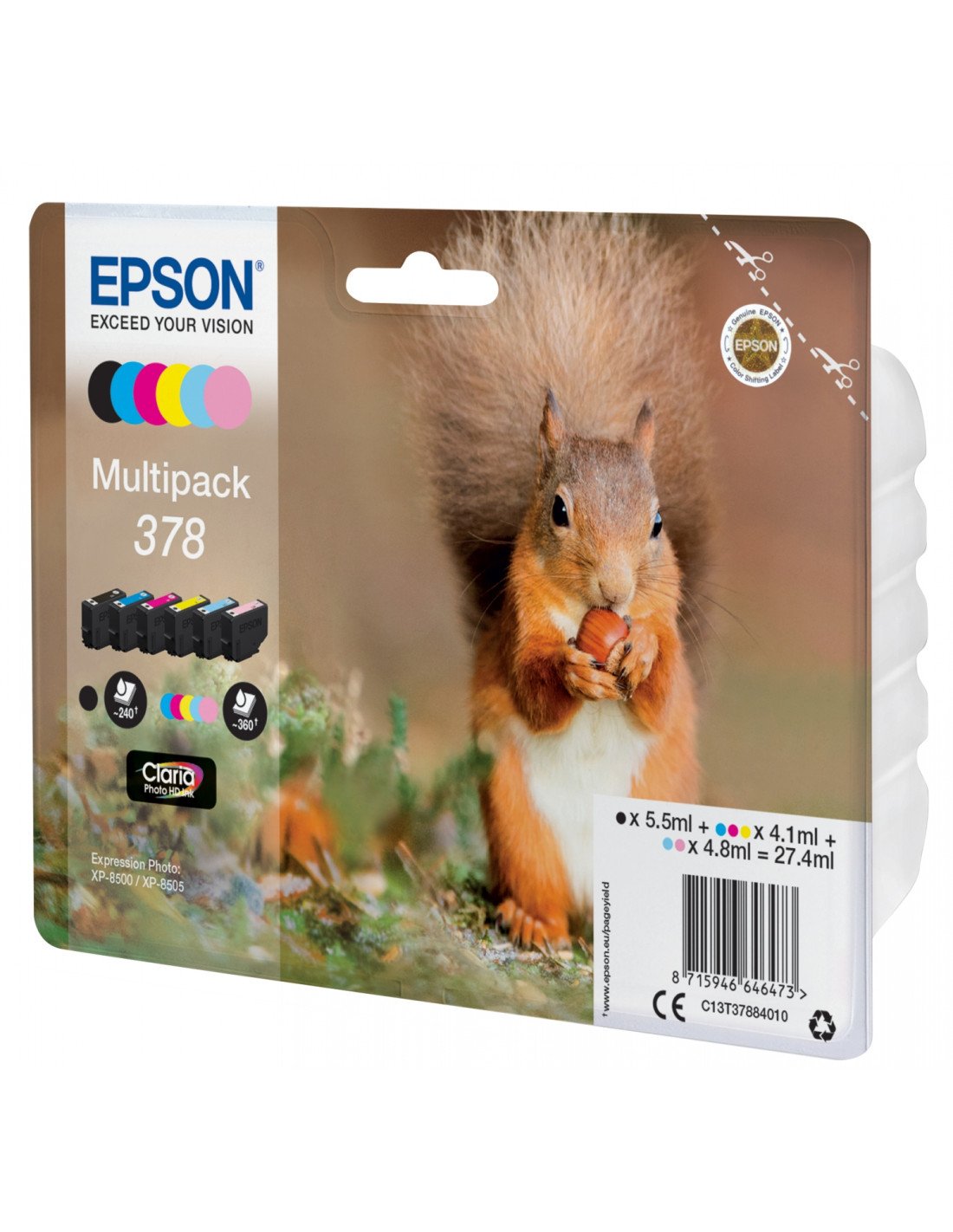 CARTUCHO EPSON T37884 MULTIPACK 6 COLORES T3788