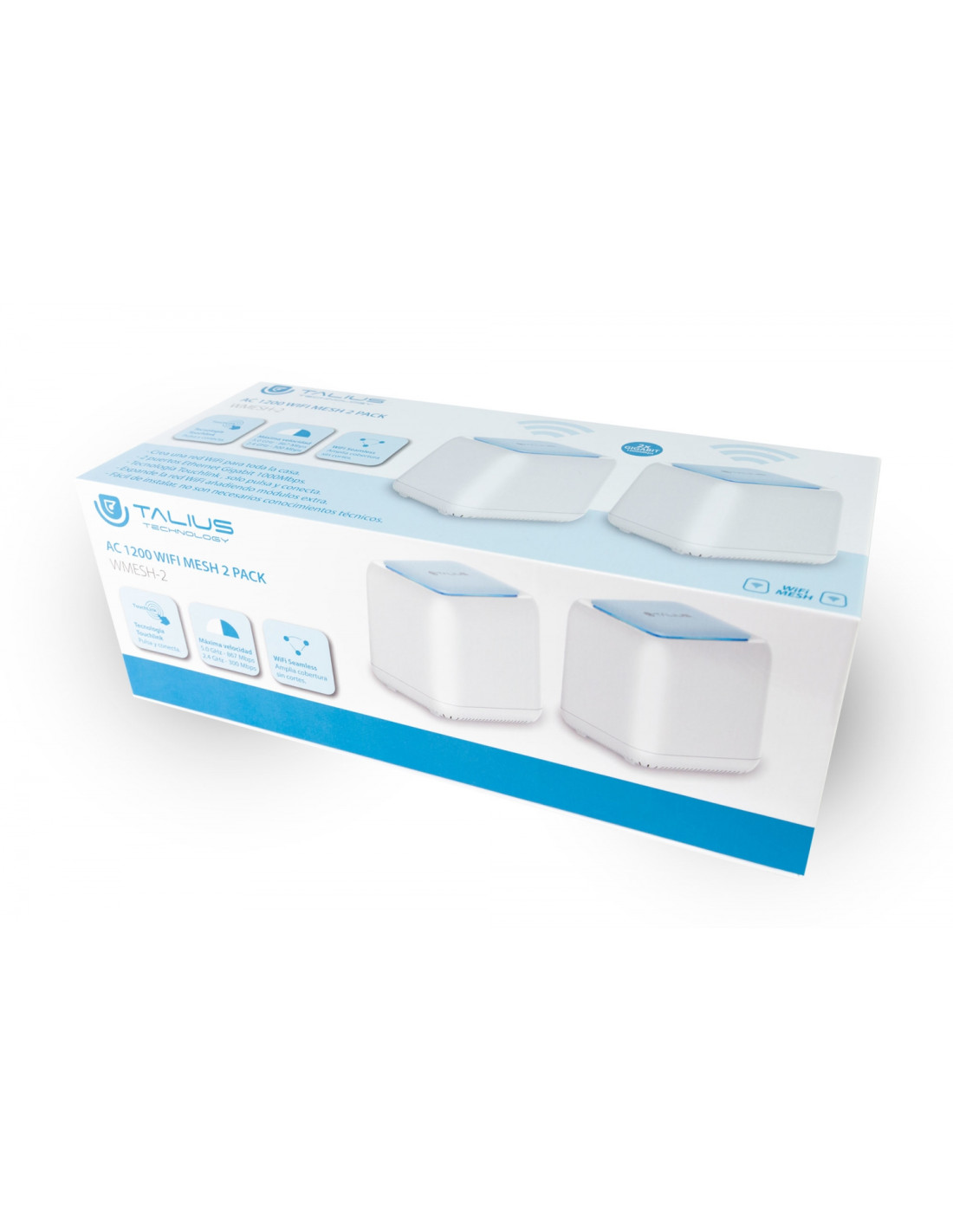 TALIUS Router Mesh [Pack 2 dispositivos] Sistema Wi-Fi AC1200 GigaLAN