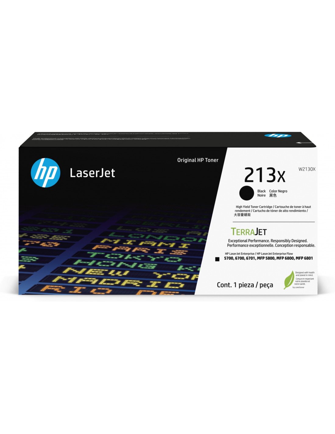 HP Cartucho de tóner Original LaserJet 213X de alto rendimiento negro