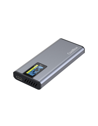 CoolBox CAJA/CARCASA SSD M.2 NVME/SATA LCD MINICHASE PS32 USB3.2 GEN2