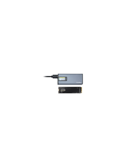 CoolBox CAJA/CARCASA SSD M.2 NVME/SATA LCD MINICHASE PS32 USB3.2 GEN2