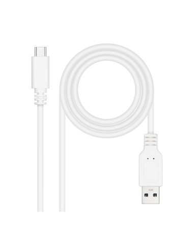 Nanocable Cable USB 2.0 3A, tipo USB-C/M-A/M, Blanco, 3 m