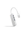 Nanocable Hub USB-A 3.0. a 4xUSB3.0, USB-A/M-USB 3.0/H, Aluminio, Color Plata, 18 cm