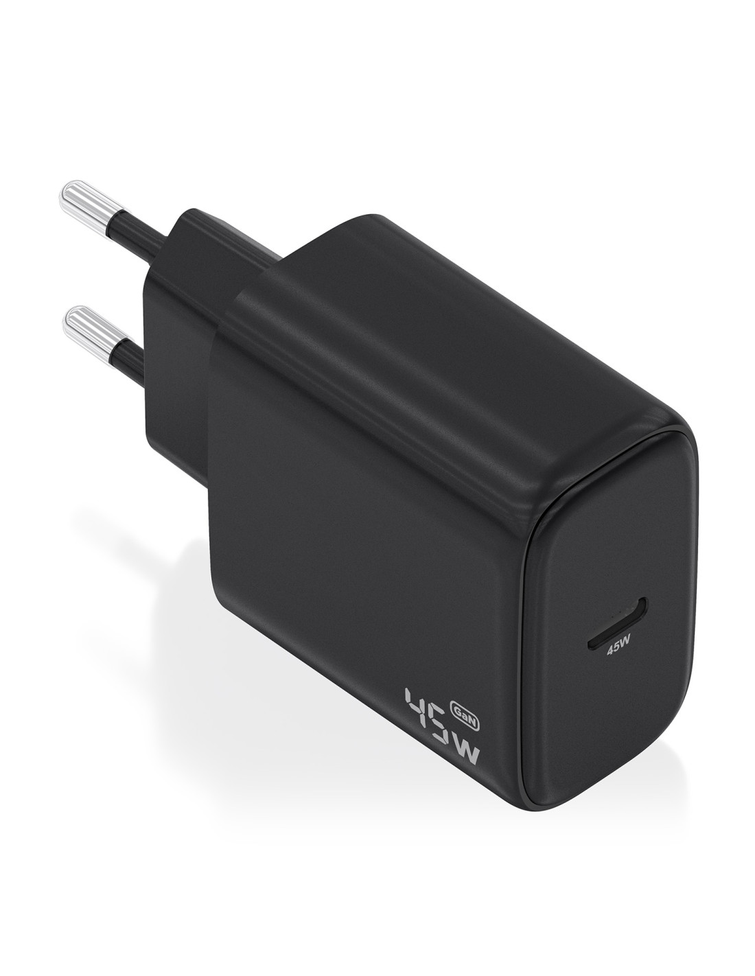 AISENS Cargador GaN 45W, 1xUSB-C PD3.0, Negro