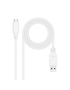 Nanocable Cable USB 3.1, Gen2 10 Gbps 3A, tipo USB-C/M-A/M, Blanco,