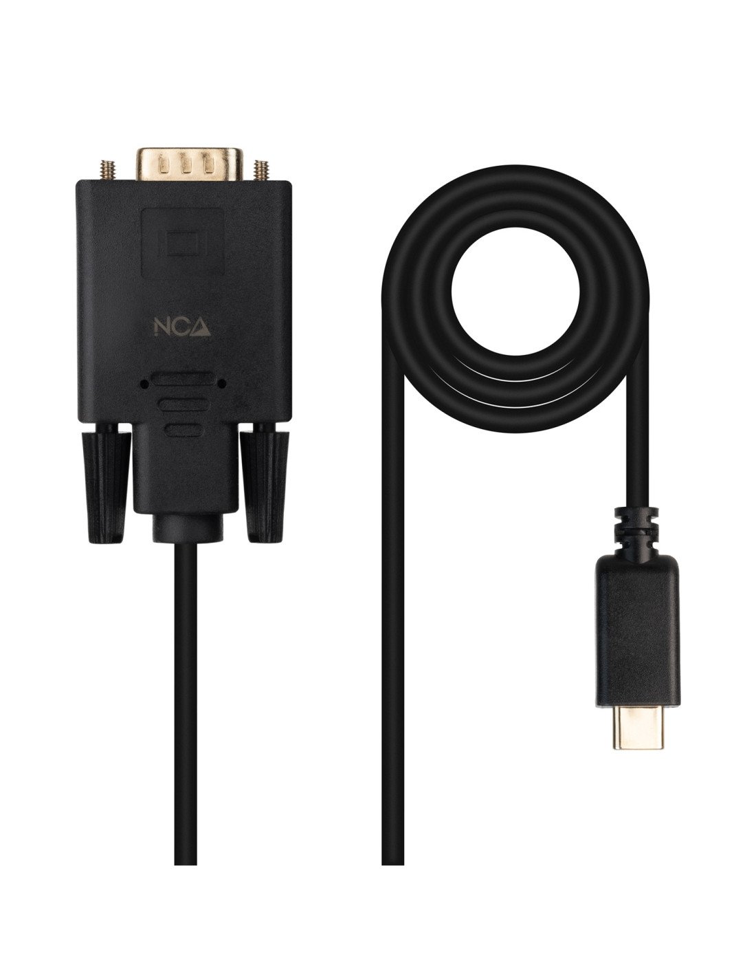 Nanocable Cable Conversor USB-C/M a VGA/M, 1.8 m, Negro