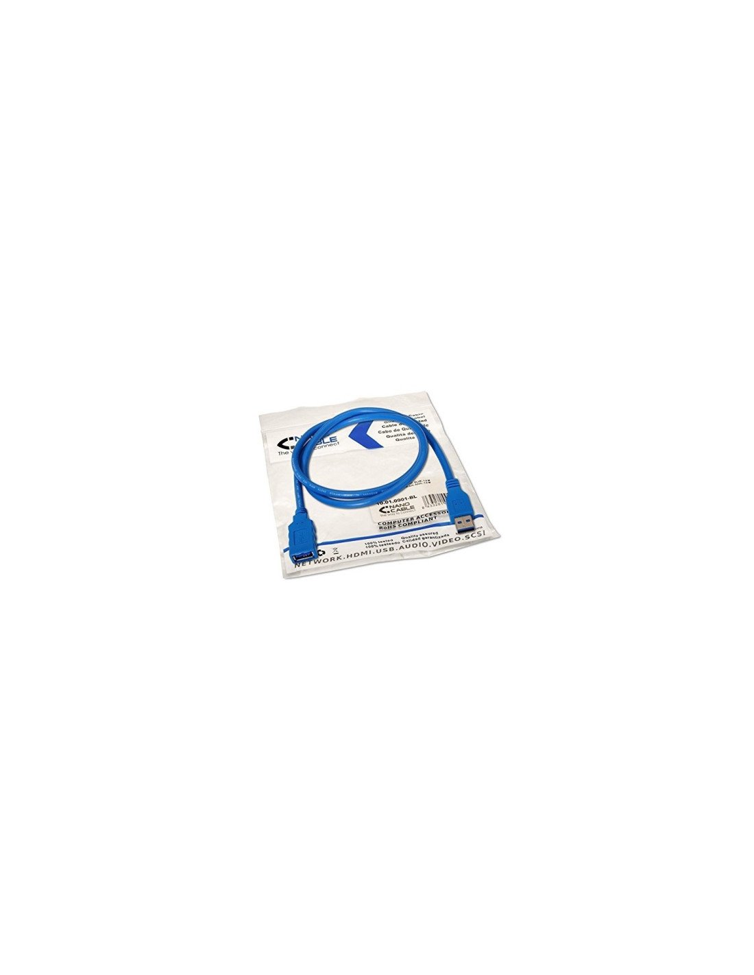 CABLE USB 3.0 TIPO A/M-A/H AZUL 1 MT NANOCABLE 10.01.0901-BL