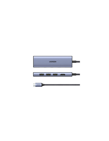 Ugreen 20956A hub de interfaz USB Tipo C 5000 Mbit/s Plata