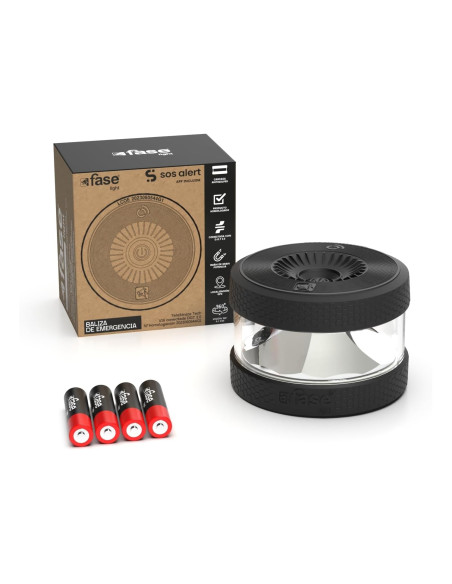 Fase Luz Emergencia coche Homologada DGT - baliza V16 homologada DGT con geolocalizador FASELIGHT IoT Negro