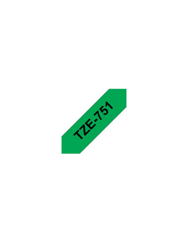 Cinta laminada brother tze negro sobre verde gris 24mm TZe751