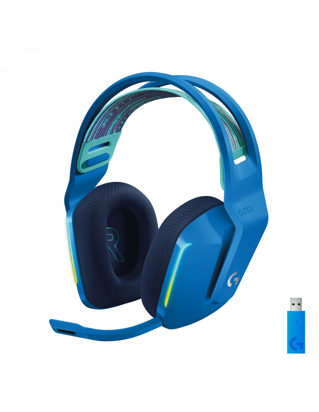 Logitech G G733 LIGHTSPEED Wireless RGB Gaming Headset Auriculares Inal?mbrico Diadema Juego Azul