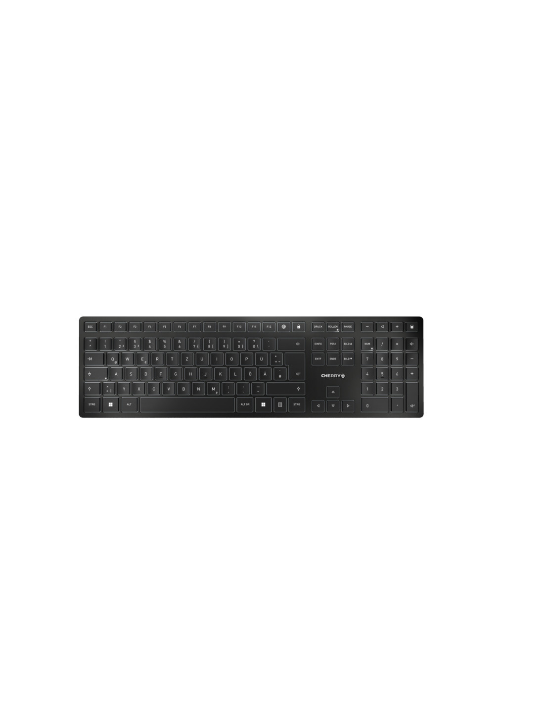 CHERRY KW 9100 SLIM teclado RF Wireless + Bluetooth QWERTZ Alemán Negro