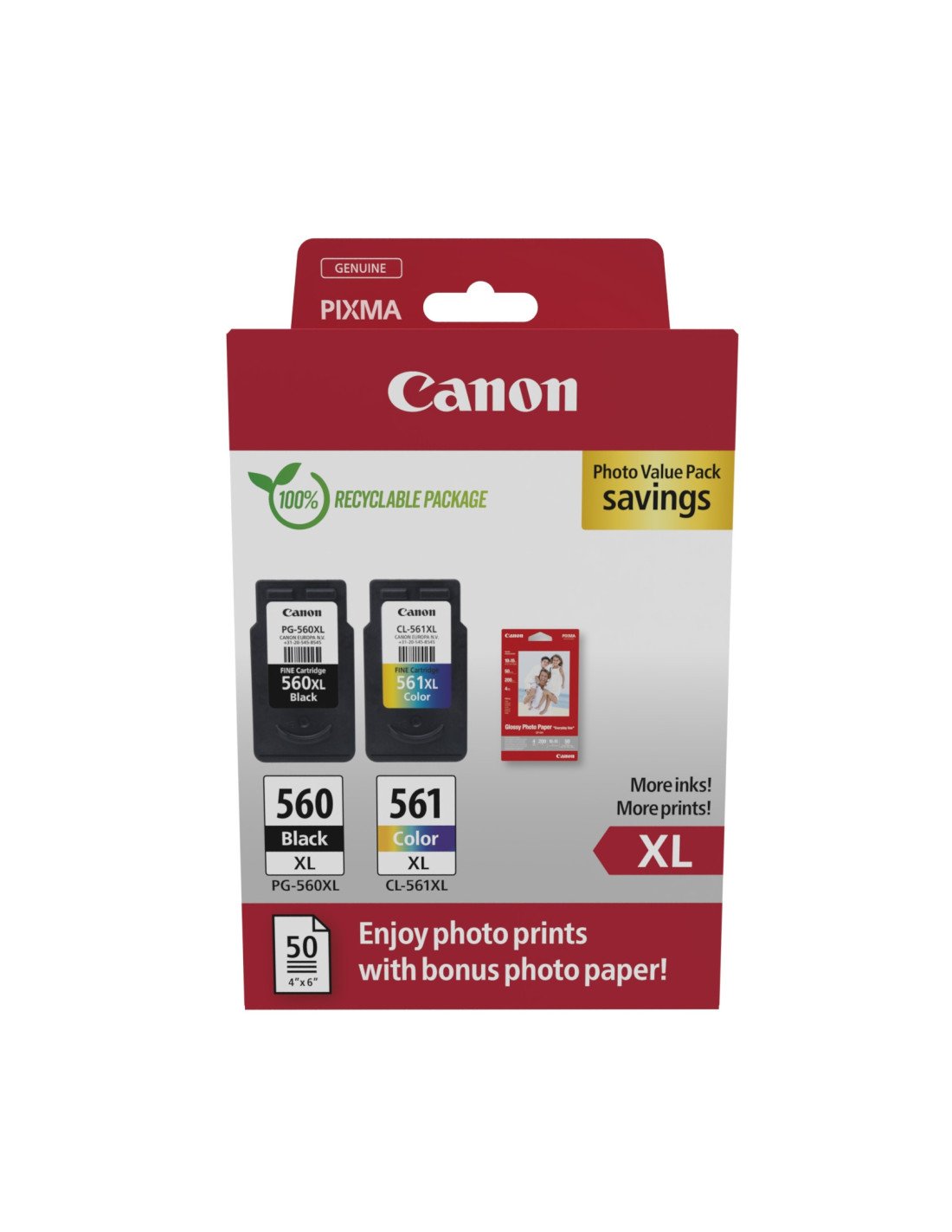 Canon 3712C008 cartucho de tinta 2 pieza(s) Original Alto rendimiento (XL) Negro, Cian, Magenta, Amarillo