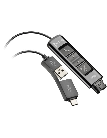 POLY Adaptador negro DA85 USB a QD compatible con TAA