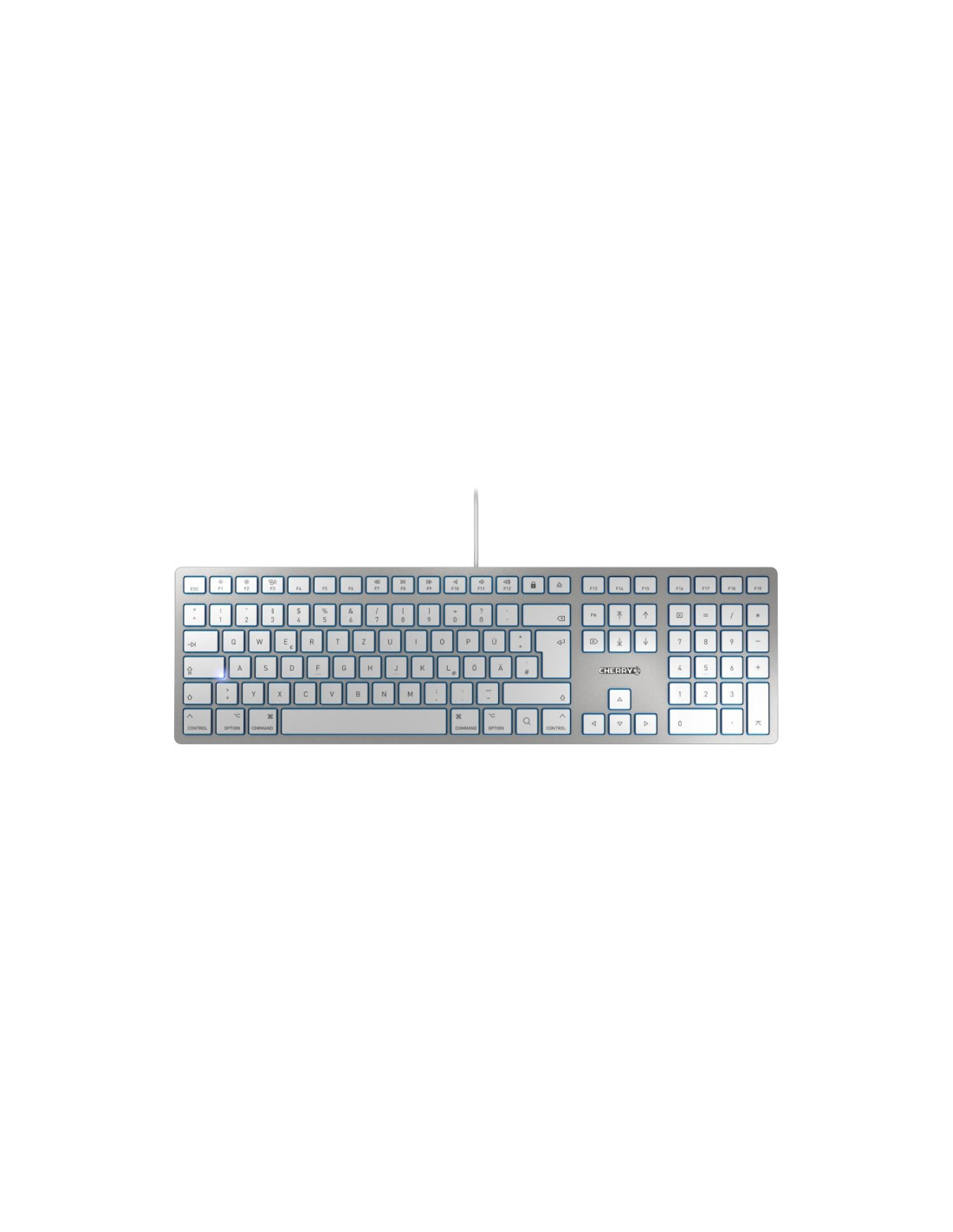 CHERRY KC 6000 SLIM FOR MAC teclado Oficina USB QWERTZ Alemán Plata