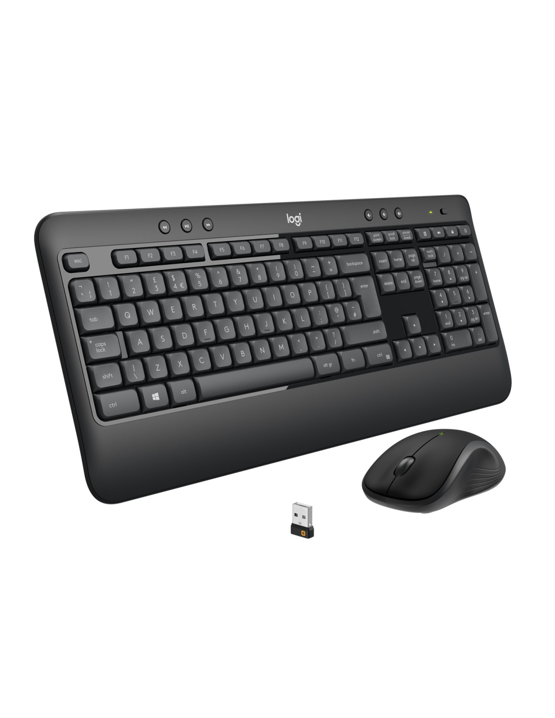 Logitech 920-008677 teclado Ratón incluido Universal RF inalámbrico QWERTZ Suizo Negro, Blanco