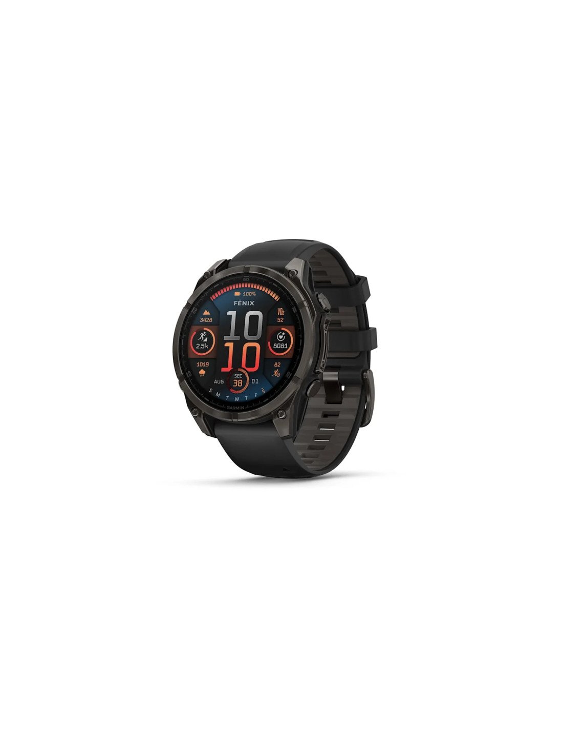 Garmin fenix 8 3,56 cm (1.4") AMOLED 47 mm Digital 454 x 454 Pixeles Pantalla táctil Negro Wifi GPS (satélite)