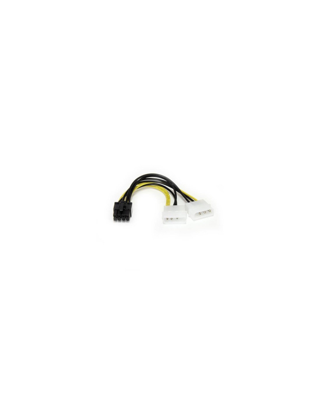 StarTech.com Cable Adaptador de Alimentación de LP4 a PCI Express PCIe de 8 Pines para Tarjeta Gráfica - 15cm Negro Amarillo