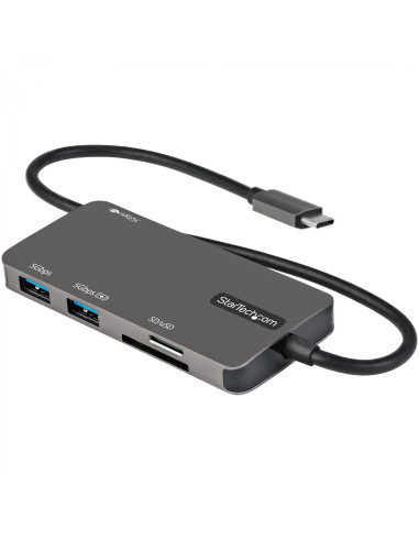 StarTech.com Adaptador Multipuertos USB C - USB C a HDMI de 4K - 100W de Entrega de Alimentaci?n PD - SD - MicroSD - Hub Ladr?n 