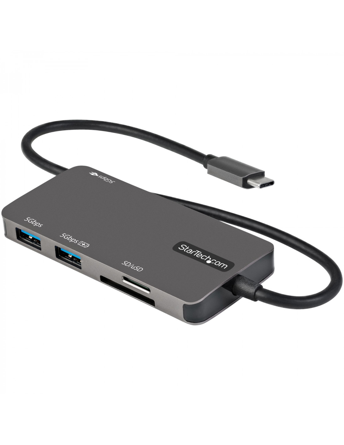 StarTech.com Adaptador Multipuertos USB C - USB C a HDMI de 4K - 100W de Entrega de Alimentaci?n PD - SD - MicroSD - Hub Ladr?n 
