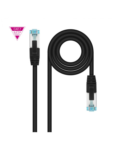 Nanocable Cable de Red Cat.7 600MHZ LSZH SFTP PIMF AWG26, Negro, 2 m