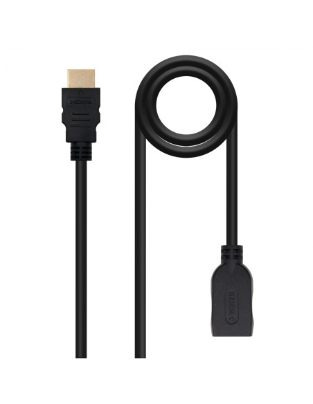 Nanocable Cable HDMI 2.0 Prolongador A/M-A/H, Negro, 1 m