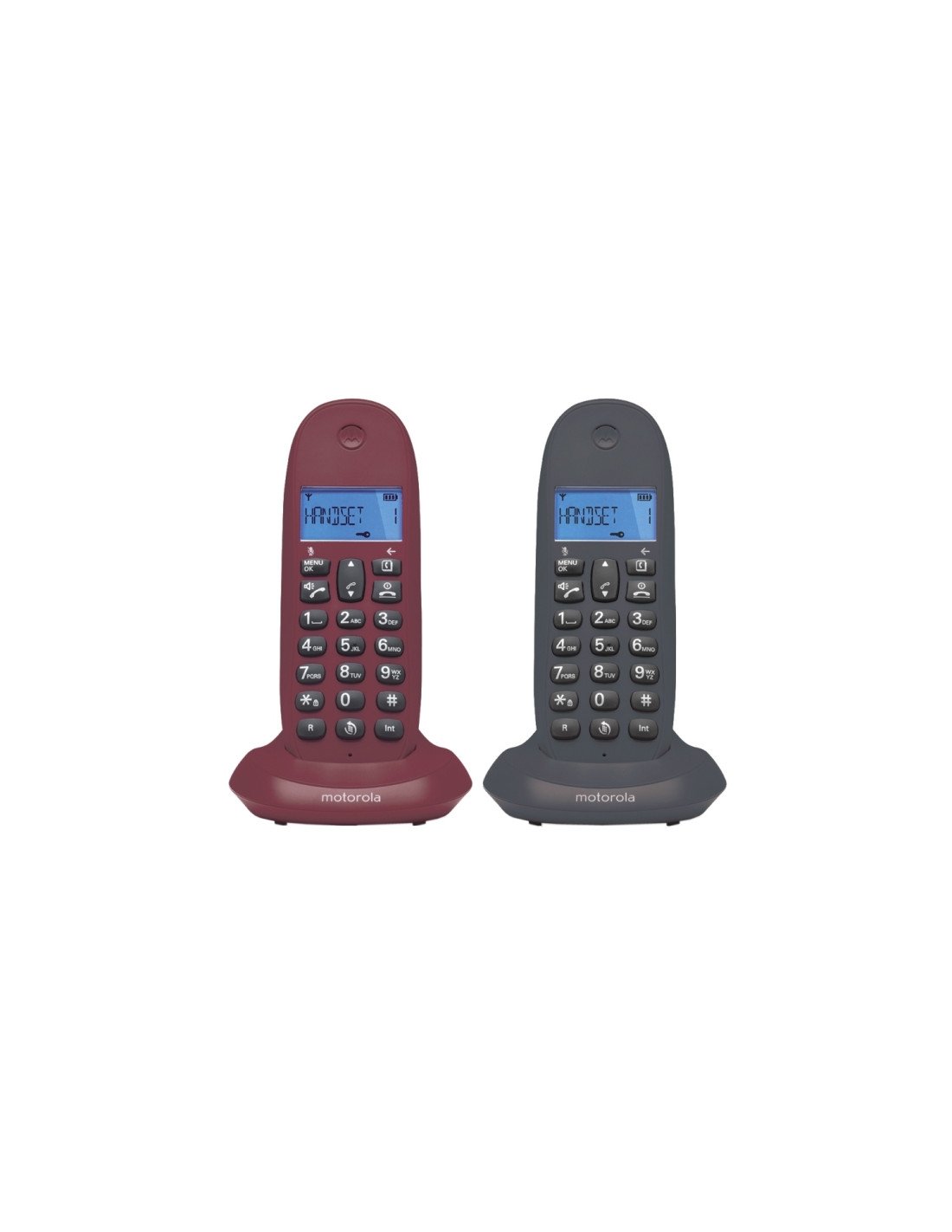 TELEFONO MOTOROLA C1002 DECT DUO GRIS - ROJO E07000D48B2AESSC