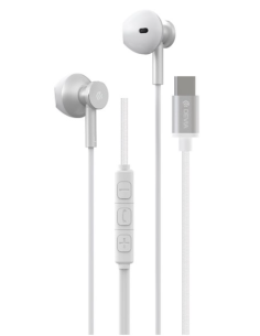 Auriculares Tipo C M2 Metal Devia Plata