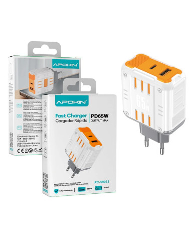 CARGADOR 65W USB-A / USB-C APOKIN