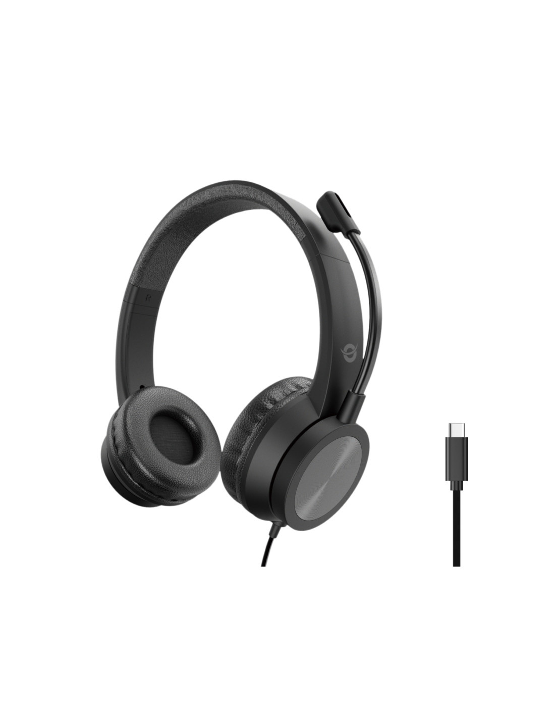Conceptronic POLONA05BC auricular y casco Auriculares Alámbrico Diadema Llamadas/Música USB Tipo C Negro