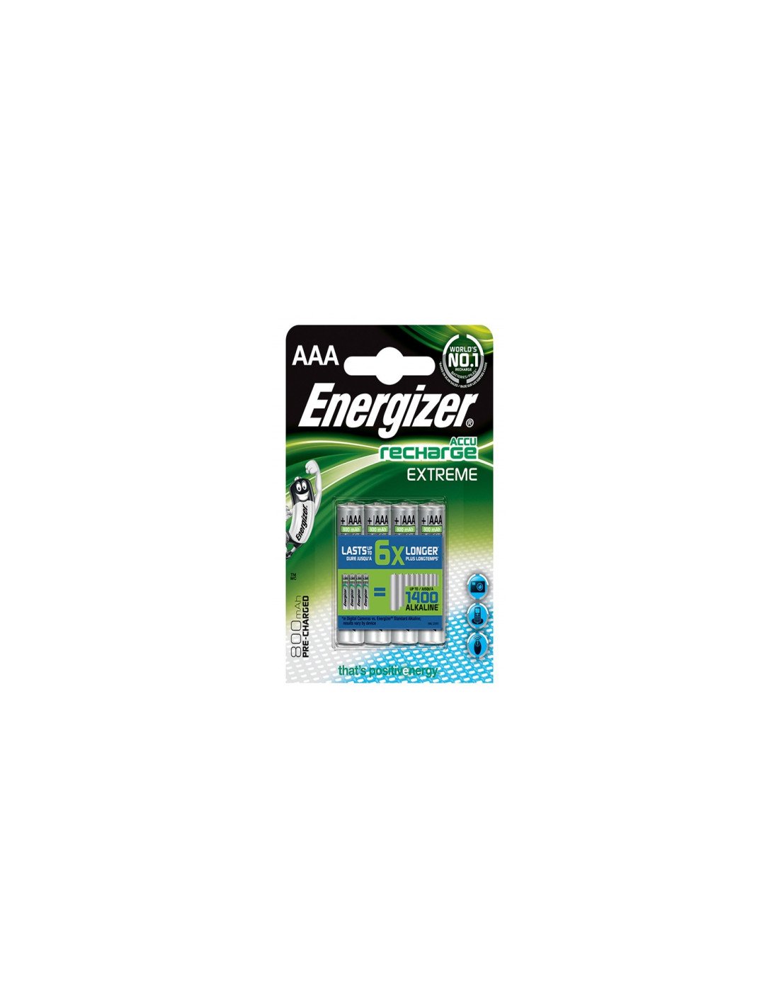 ENERGIZER EXTREME PILA RECARGABLE HR03 AAA 800mAh