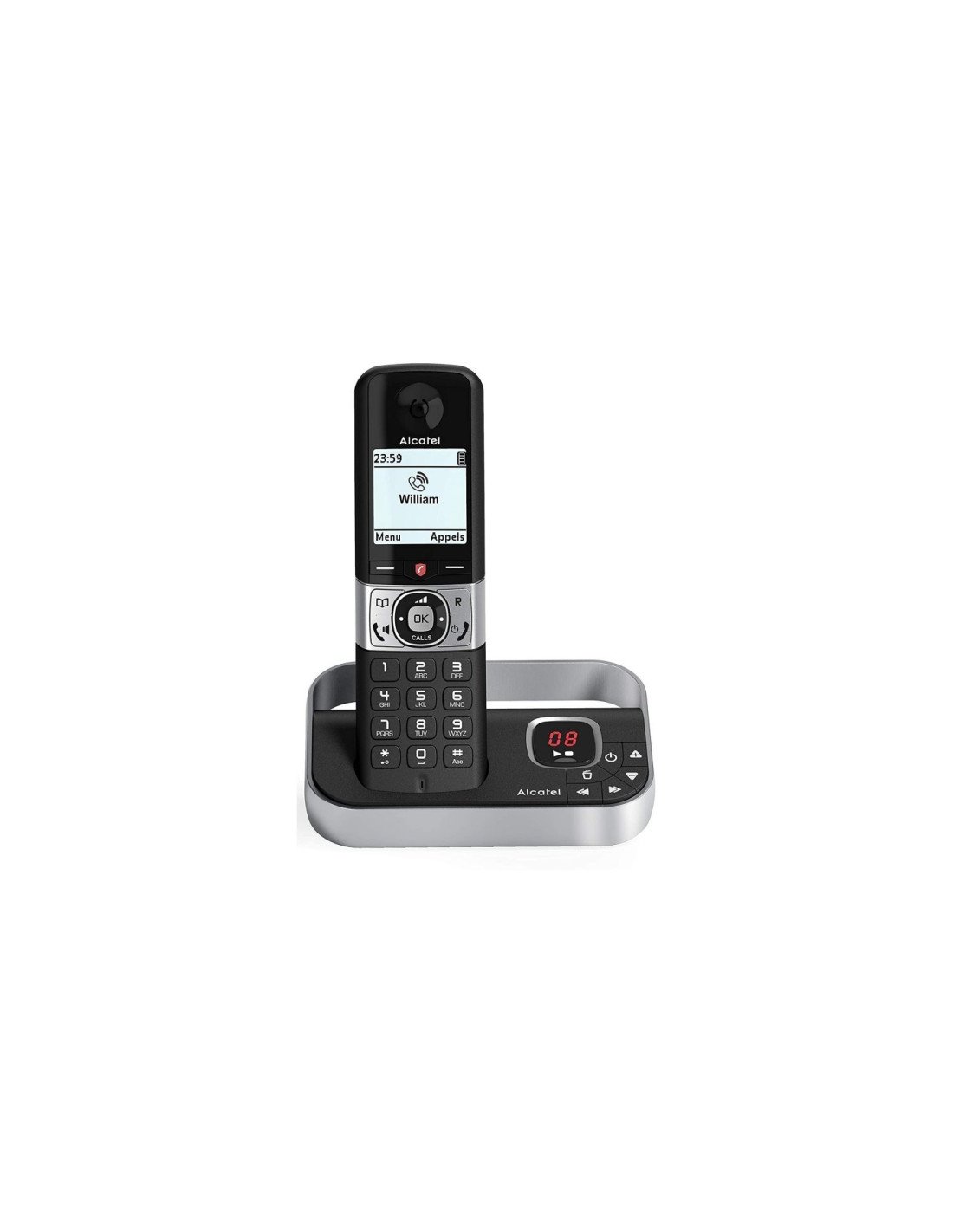 ALCATEL TELEFONO DEC F890 VOICE NEGRO CON CONTESTADOR