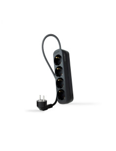 Nanocable Regleta de Enchufes con 4 Tomas, 1.4 m, Negro