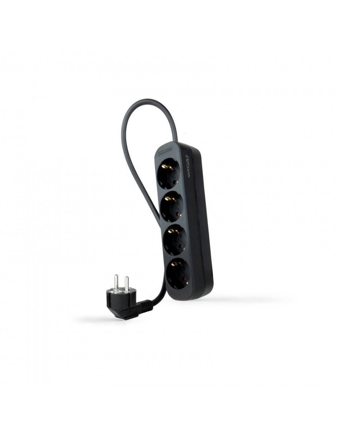 Nanocable Regleta de Enchufes con 4 Tomas, 1.4 m, Negro
