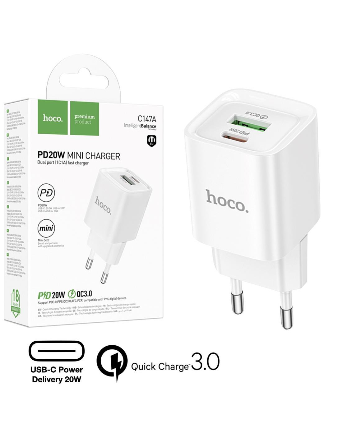 CARGADOR 20W USB-C 20W / USB-A 18W USB-C+USB-A 15W