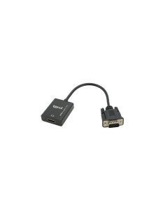 iggual Adaptador VGA a HDMI + audio + microUSB 0.25m negro