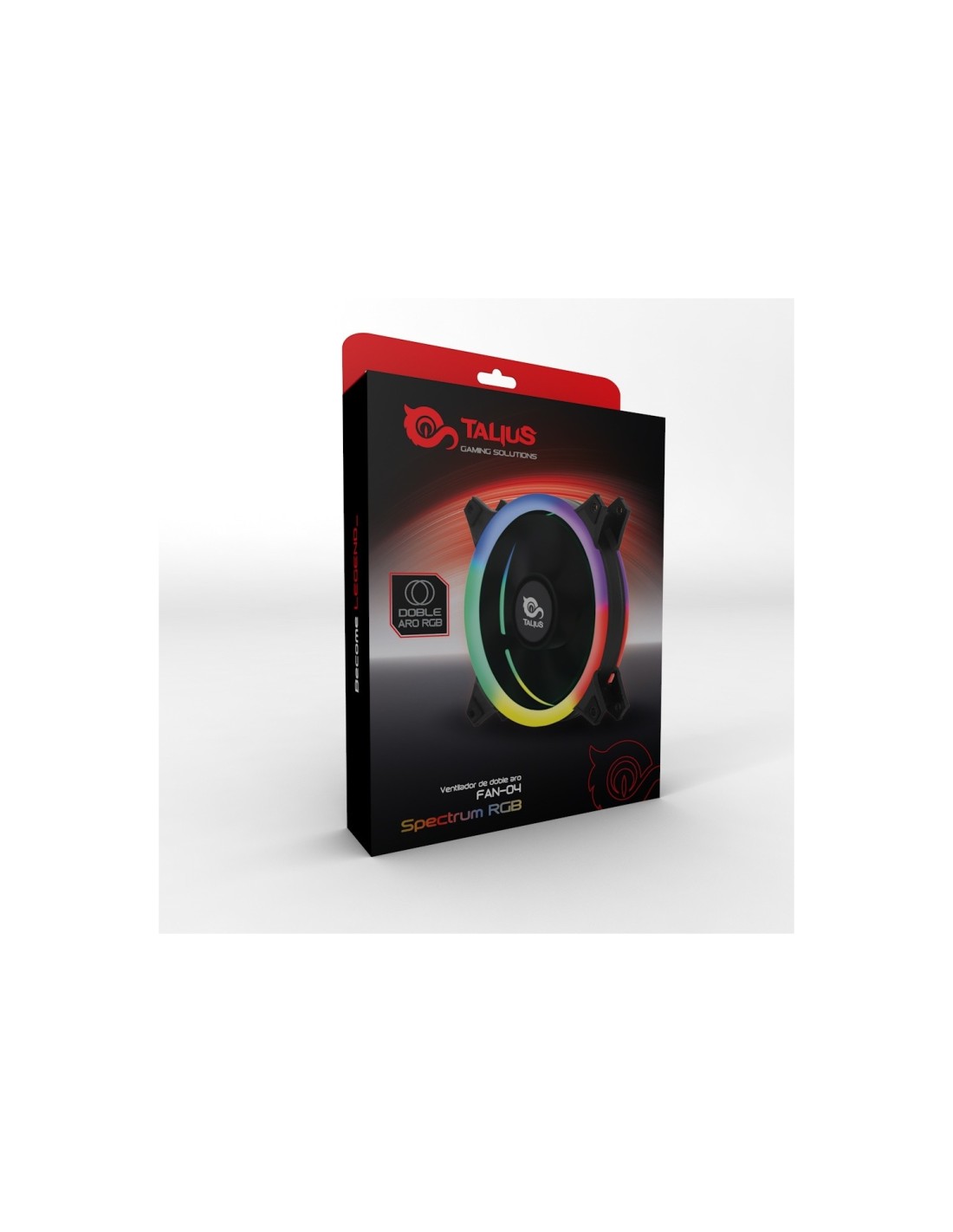 VENTILADOR CAJA TALIUS FAN04 SPECTRUM DOBLE ARO RETAIL 12cm  TAL-FAN04SPECRGB