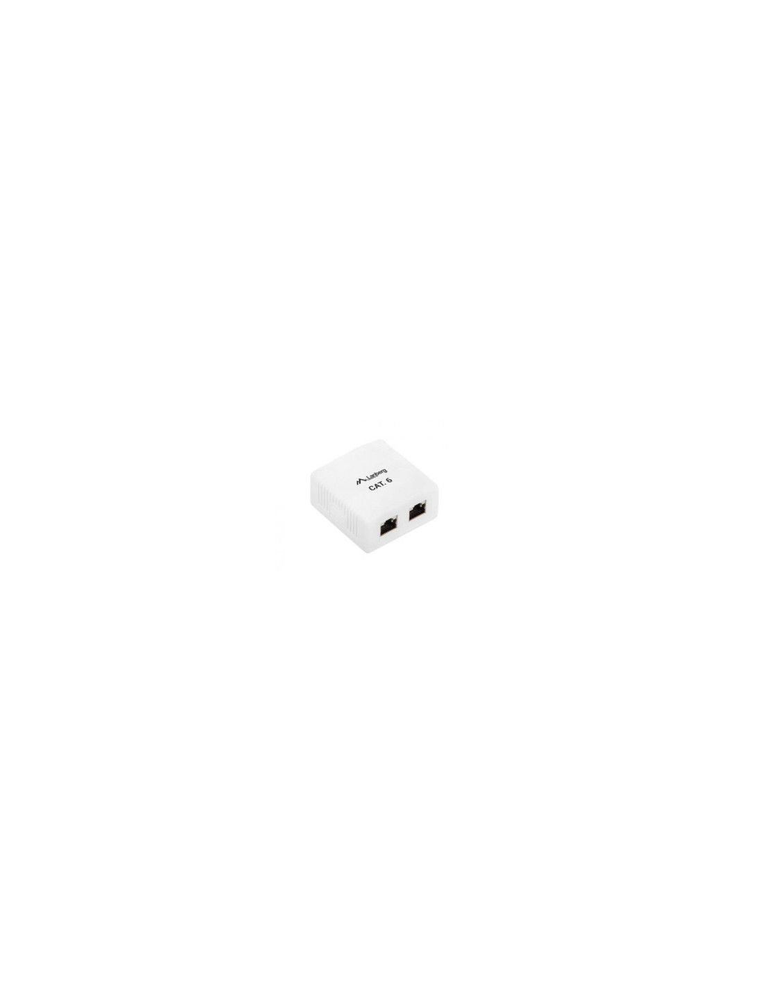ROSETA DE PARED LANBERG 2XRJ45 BLINDADO CAT6 CONECTORES IDC/LSA PERMITE CABLES 26-22 AWG BLANCO OS6-0002-W